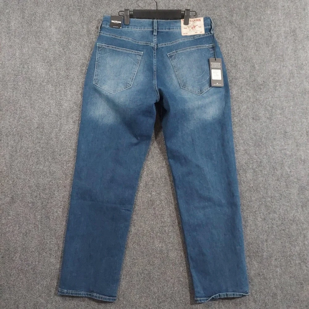 True Religion Bobby Relaxed Baggy Jeans Mens 30x30 Medium Blue TR Applique Y2K